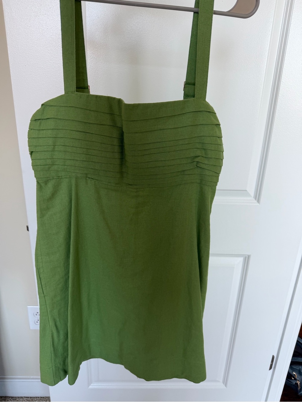 Abercrombie Green Pleated Bodice Romper with Adjustable Straps